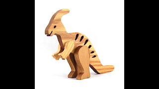 Handmade Wood Toy Dinosaur, Parasaurolophus - Wood Toy Animal