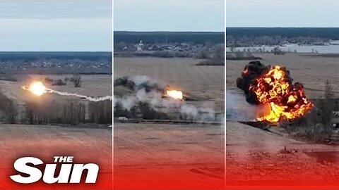 Russian helicopter blown out of sky by Ukrainian troops as war rages