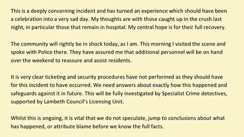 Florence Eshalomi, Labour MP for Vauxhall, seems to blame ticketing and security procedures