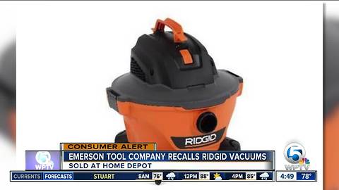 Emerson vacuums sold at Home Depot recalled due to shock hazard