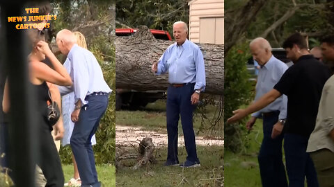 Biden's photo op around a fallen tree: "Is everyone here? It's a dumb question. If you're not here, how would you know you weren't here."