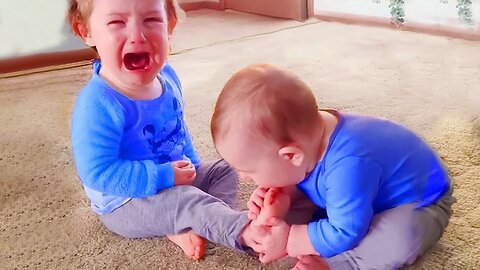 Don't Bite Me! - Funniest Sibling and Baby Video __ Cool Peachy