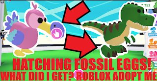 HATCHING FOSSIL EGGS!! I GOT A LEGENDARY! Roblox Adopt Me