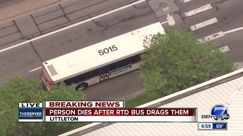 Police: Man dead after being dragged several blocks by RTD bus in Littleton