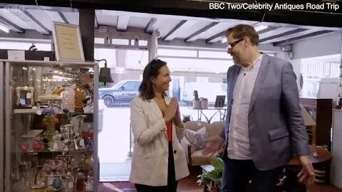 Richard Osman appears walking on Celebrity Antiques Road Trip