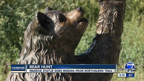 Reward offered after bronze bear statue, weighing several hundred pounds, stolen from Northglenn