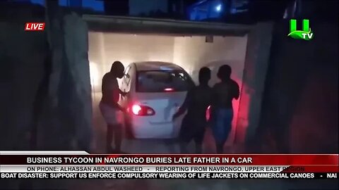 He buries his father in A car 🚗 in Ghana.