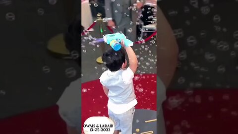 Cute 😍🤪 Baby using BUBBLE GUN. #viral #toddlers #trending #shorts