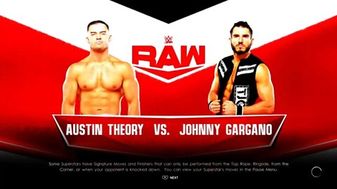 WWE Monday Night Raw Johnny Gargano vs Austin Theory