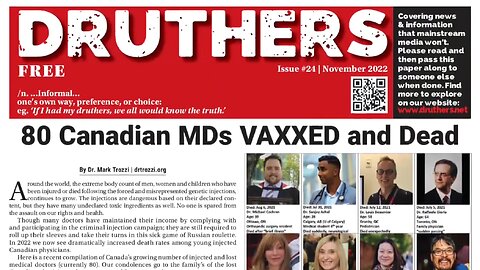 Druthers - Nov 2022 - 80 Vaxxed MDs Dead - 🎵 Supertramp - Crime of the Century \ Rudy 🎵