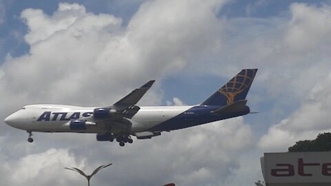 Boeing 747-400F N476MC na final antes de pousar em Manaus vindo de Miami 04042021