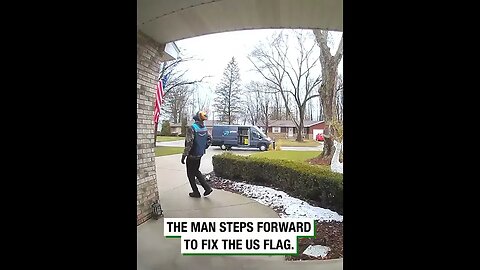 Driver Fixes & Salutes Flag #viralclips #viralvideos #fypシ゚viral #trending