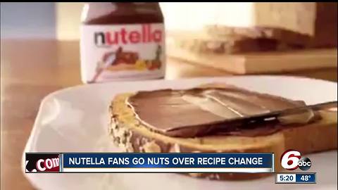 Nutella fans angry over recipe change