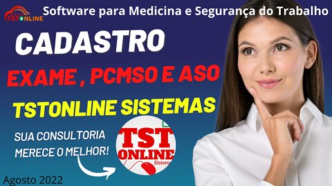 Cadastro Exame , PCMSO e ASO Atualizado Agosto 2022