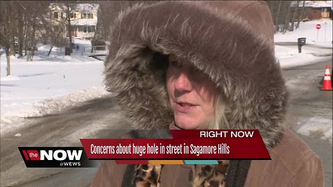 Concerns about huge hole in street in Sagamore Hills