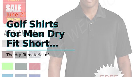 Golf Shirts for Men Dry Fit Short Sleeve Print Performance Moisture Wicking Polo Shirt