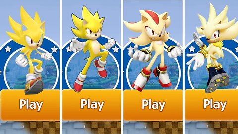 Classic Super Sonic VS Movie Super Sonic VS Super Shadow VS Super Silver I Sonic Dash