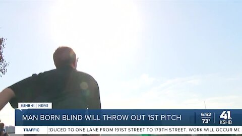 Man born blind will throw out first pitch