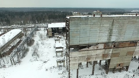 Drone captures chilling images of abandoned Russian factory