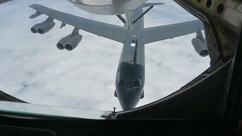 KC-135 refuels B-52 during Mobility Guardian