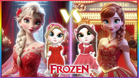 My talking angela 2 | Frozen | RED Elsa❄️ and ANNa | cosplay