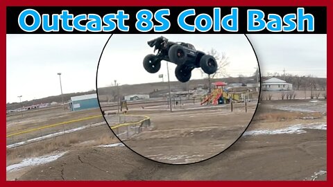 A freezing Cold Bash Session with the Arrma Outcast 8s | It lands and holds a double backflip!