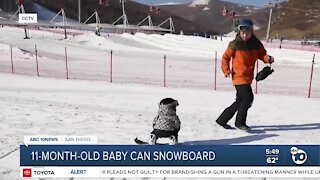 Snowboarding baby