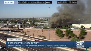 Scrap yard fire near Loop 101 and Rio Salado Monday