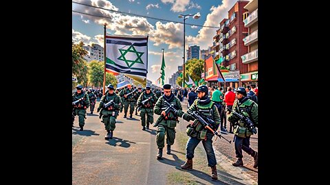 clip of hamas and Israel war at street