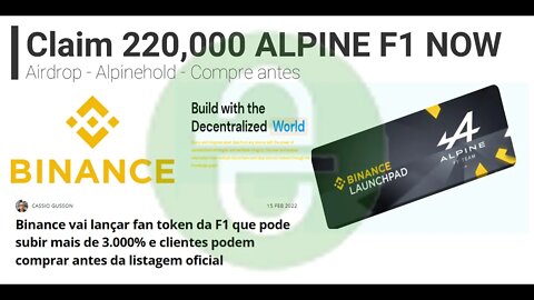 Airdrop - Compra antecipada - Binance - Alpinehold - Corre!