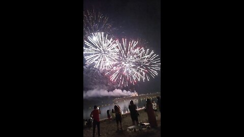 fireworks at abu dhabi uae beach