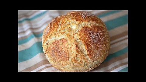 4 Ingredients! No knead bread! Everyone can make this homemade bread!