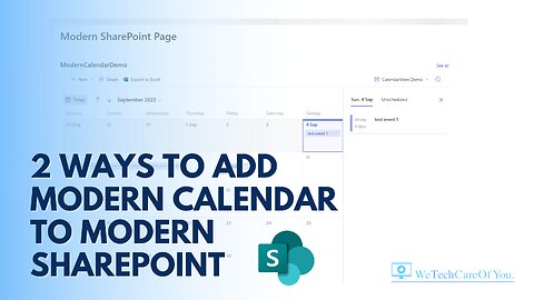 2 ways to add a Modern Calendar to a Modern SharePoint page