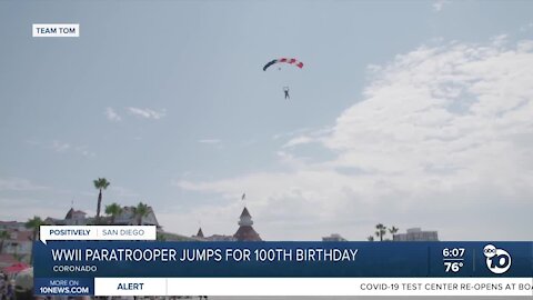 WW2 VET SKYDIVES FOR 100TH BIRTHDAY