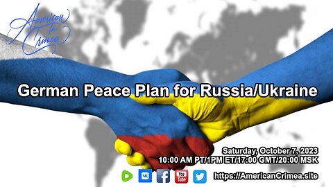 Live: German Peace Plan for Russia and Ukraine