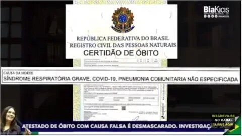 FRAUDE! ATESTADO DE ÓBITO POR COVID-19 MOSTRA CAUSA FALSA DE MORTE