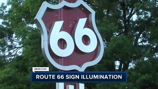 Route 66 sign lighting