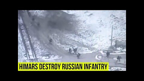 HIMARS missile strikes Russian infantry in the Soledar region.