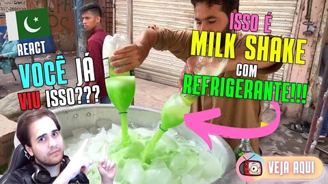 MILK SHAKE de... REFRIGERANTE!!! Reagindo a COMIDA DE RUA do PAQUISTÃO | Veja Aqui Reacts