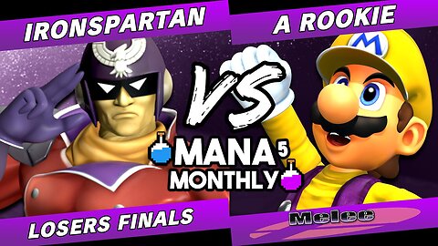 Mana Monthly 5 Losers Finals - IronSpartan (Captain Falcon) vs A Rookie (Mario) Smash Melee Tourney