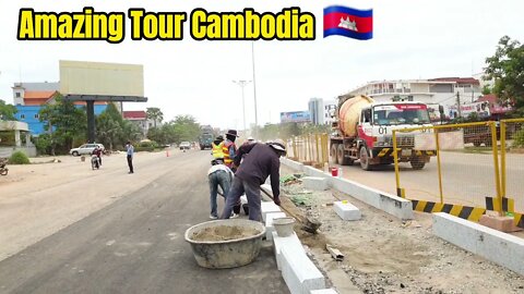 Tour SiemReap2021, Government New Project Road 38line, Name: B300 Concrete / Amazing Tour Cambodia.