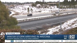 Winter storm arriving in Arizona