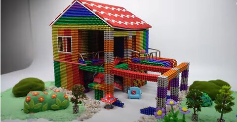 DIY - How To Build Mini House Model From 100000 Magnetic Balls ( Satisfying ) | Magnet World 4K