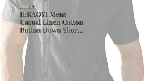 JEKAOYI Mens Casual Linen Cotton Button Down Short Sleeve Shirts Cuban Camp Guayabera Beach Top...