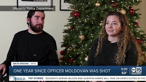 Phoenix officer shot eight times in the line of duty continues recovery one year later