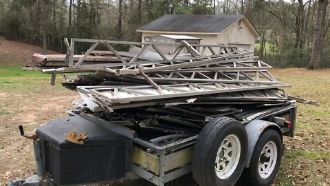 One carport loaded up and ready to go to the scrap yard