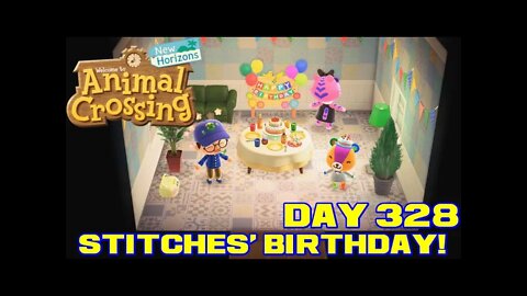 Animal Crossing: New Horizons Day 328 - Stitches' Birthday! - Nintendo Switch Gameplay 😎Benjamillion