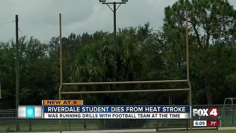 Riverdale High School student dies from heat stroke