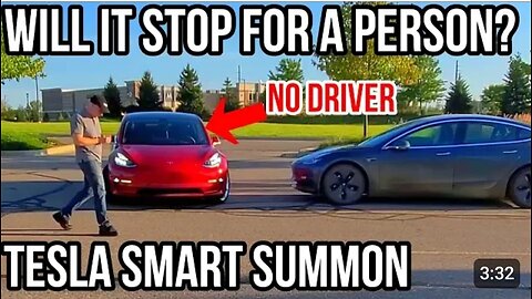 Will Tesla Smart Summon Stop for a Person_ _ Enhanced Summon Demo _ Version 10 _