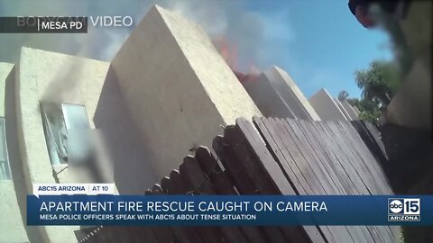 Officers speak after video shows man help rescue baby from burning building in Mesa